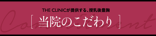 THE CLINICが提供する、授乳後豊胸 [ 当院のこだわり ]
