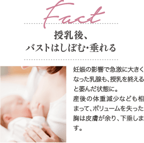 Fact 授乳後、バストはしぼむ・垂れる