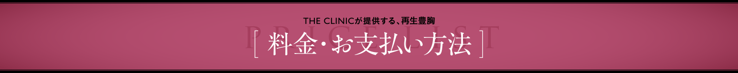 THE CLINICが提供する、授乳後豊胸 [ 料金・お支払い方法 ]