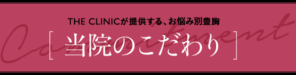 THE CLINICが提供する、お悩み別 豊胸 [ 当院のこだわり ]