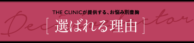 THE CLINICが提供する、お悩み別 豊胸 [ 選ばれる理由 ]