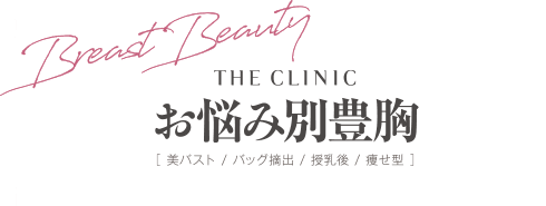 自由診療 THE CLINIC お悩み別豊胸 [美バスト / バッグ摘出 / 授乳後 / 痩せ型]