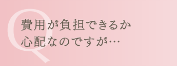 費用が負担できるか心配なのですが…