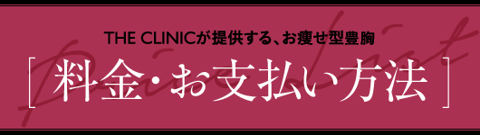 THE CLINICが提供する、授乳後豊胸 [ 料金・お支払い方法 ]